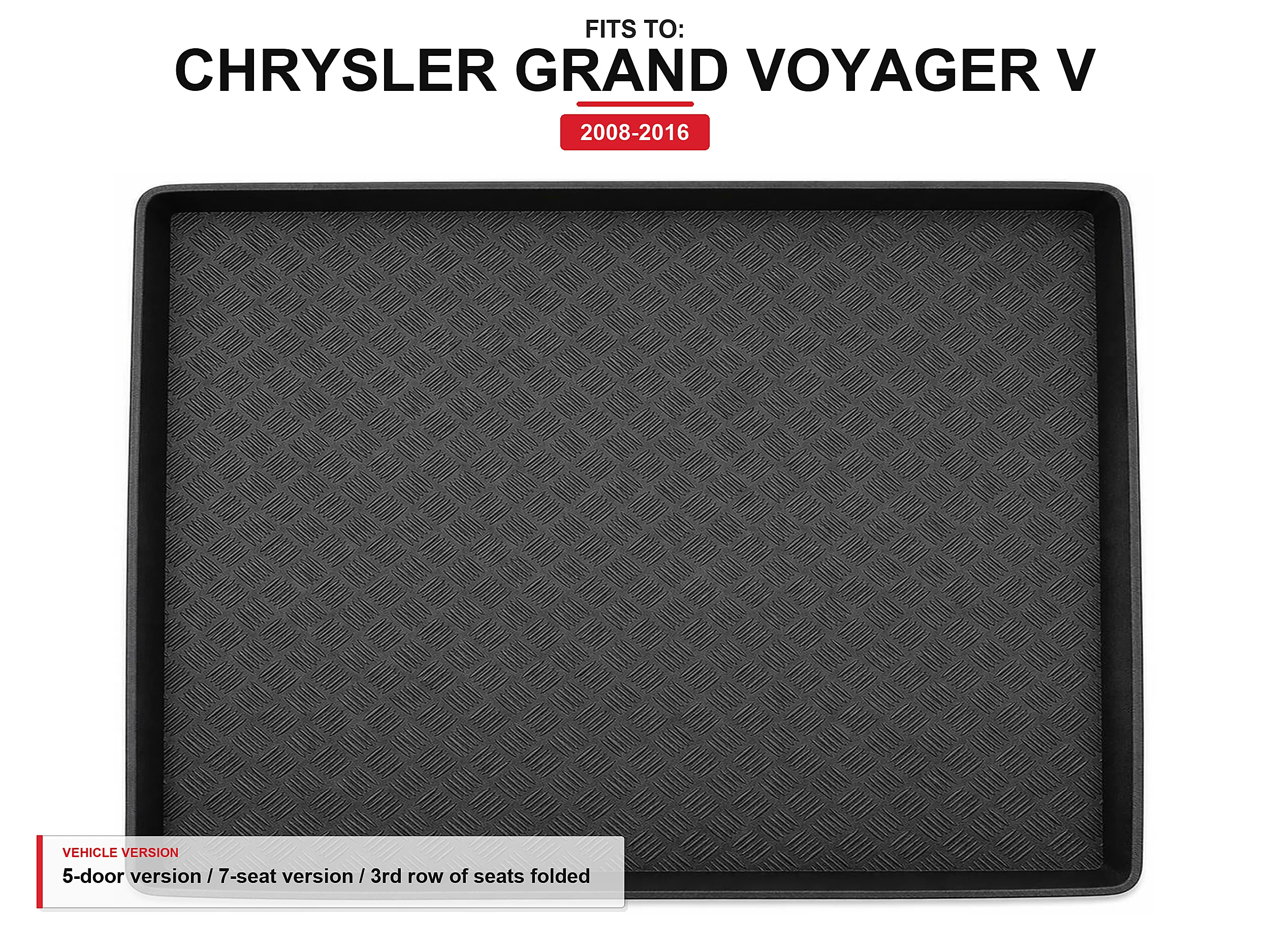 Kofferbakmat met rand voor: Chrysler Grand Voyager V 2008-2016