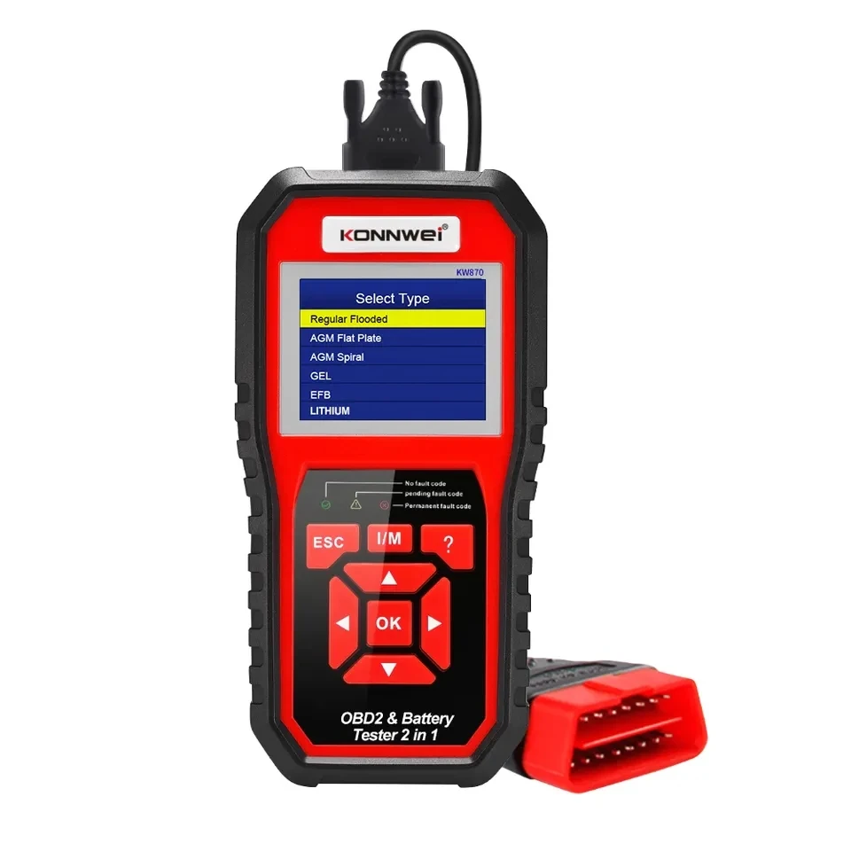 HEDAO  Multi-Function 2 In 1 Obdii Car Scanner Obd2  Scanner With Car Battery Tester Car Code Reader