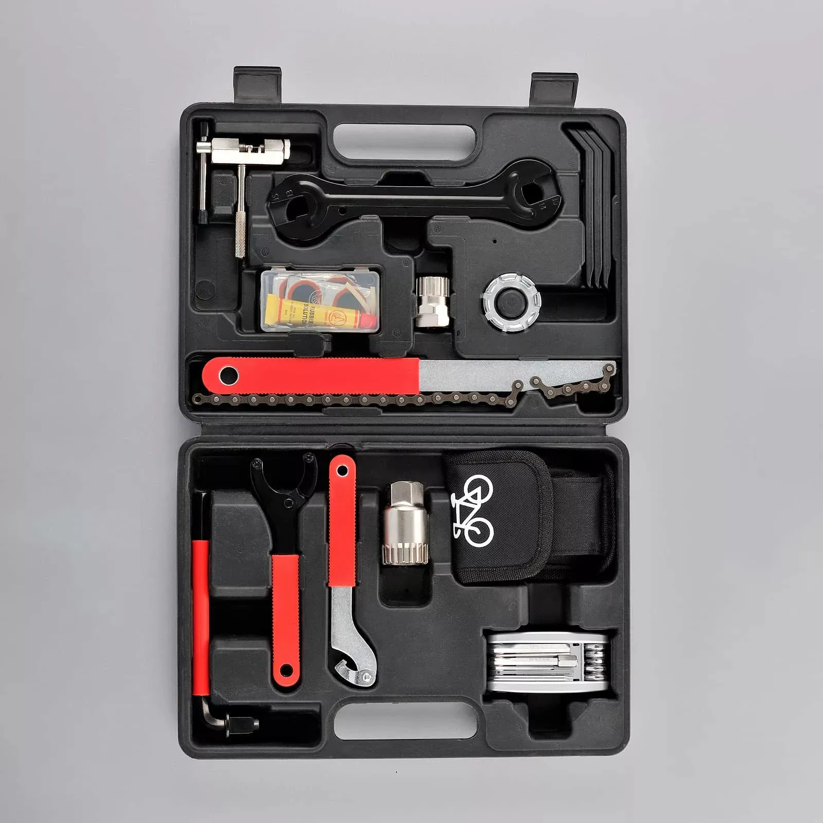 GTYPRO 17-Piece Bike Tool Kit Carbon Steel Bicycle Repair Tool Box Mountain/Road Bike Maintenance Tool Set With Storage For Case