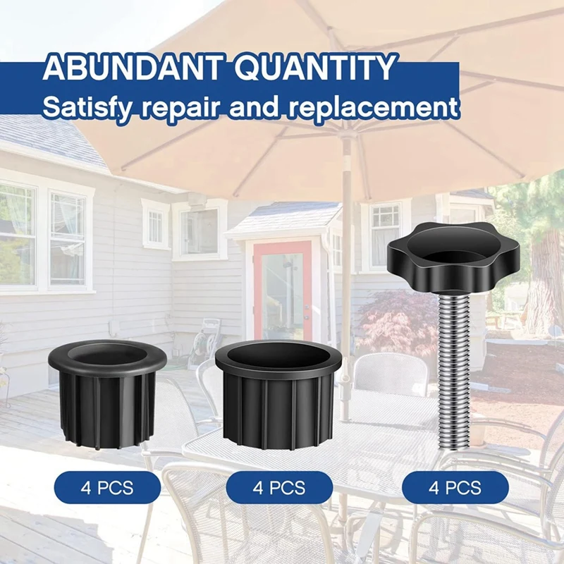 AB47-12 Pezzi Base per Ombrello Supporto Foro Anello Spina Copertura e Tappo Supporto per Ombrello Supporto di Sostituzione Base Stabilizzatore