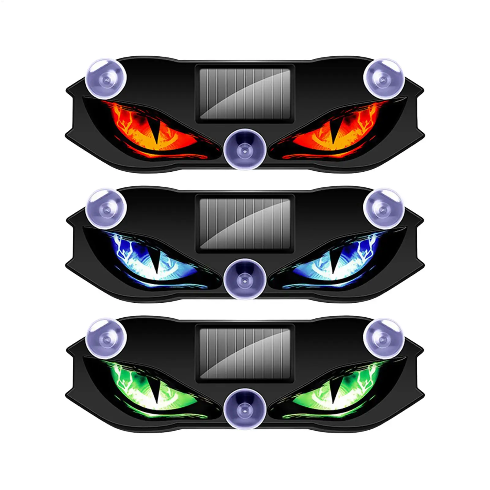 Solar Windshield Glowing Eyes Car Led Decorative Light Sensor Activated Dynamic Flashing Sticker Novelty for Front Rear Window