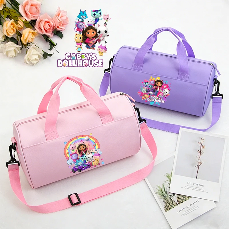 

Gabbys Dollhous Girl's Carry Travel Tote Bag Case Cute Anime Kawaii Woman Gym Dance Large Capacity Kids Sports Shoulder Handbags