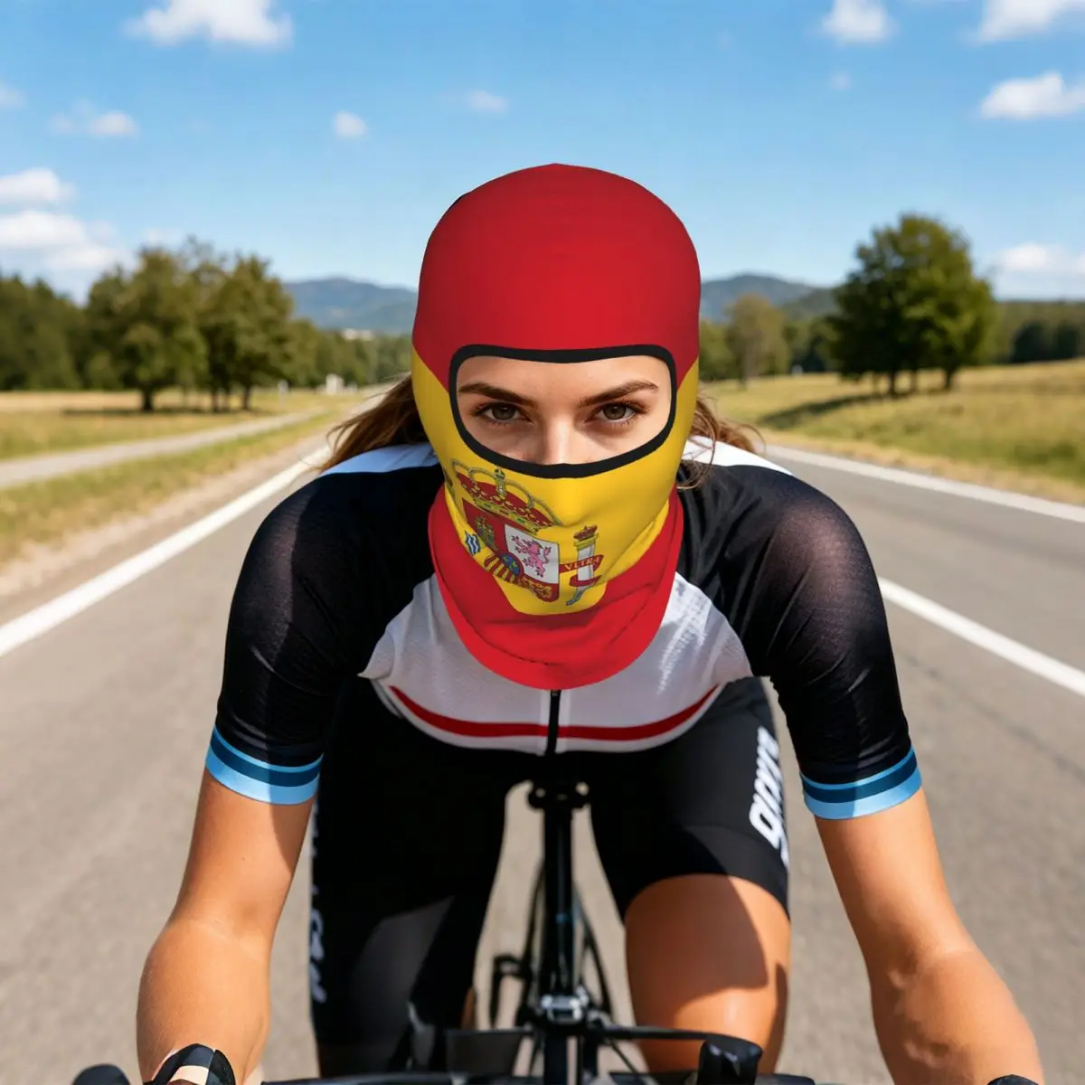 Flag Of Spain Breathable Thin Balaclava Full Face Mask Sun Protection Neck Gaiter For Motorcycle Cycling Fishing Outdoor