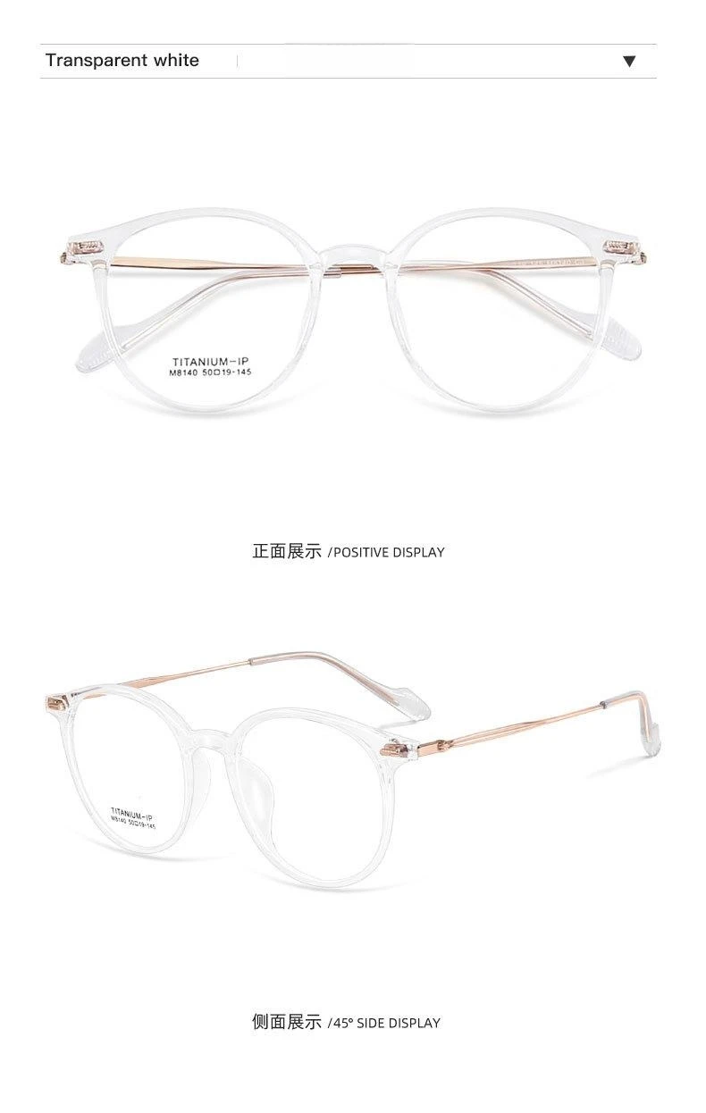 YIMARUILI Mode Ultra-licht Flexible TR90 Brillen Männer Retro Runde Reinem Titan Optische Brillen Rahmen Frauen – Detail 14