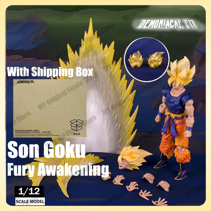 

Demoniacal Fit Dragon Ball Z SHF Goku Action Figure Son Goku Figure Fury Awakening Bonus Head 15cm Collection Toy Kid Boy Gift