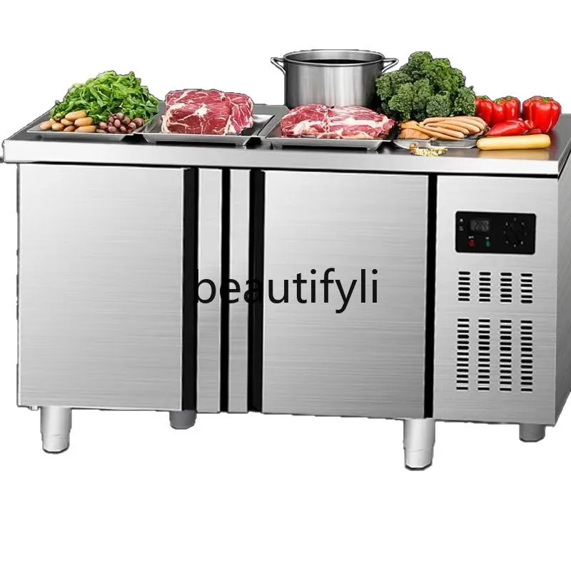 

Commercial Stainless Steel Single Door Workbench Freezer Refrigerated Storage Cabinet Kitchen Freezer Fresh-Keeping Cabinet