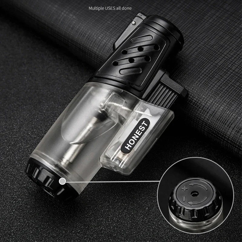 HONEST Transparent Gas Chamber Direct Charging Powerful Igniter Outdoor Portable Smoking Appliance Cigar Inflatable Igniter