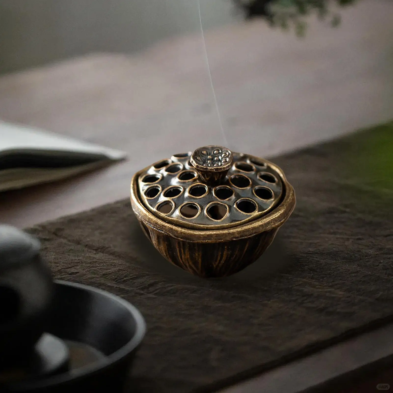 1 pçs suporte de cone de incenso de lótus mini asiático zen decoração lótus oco queimador de incenso para escritório em casa meditação presente