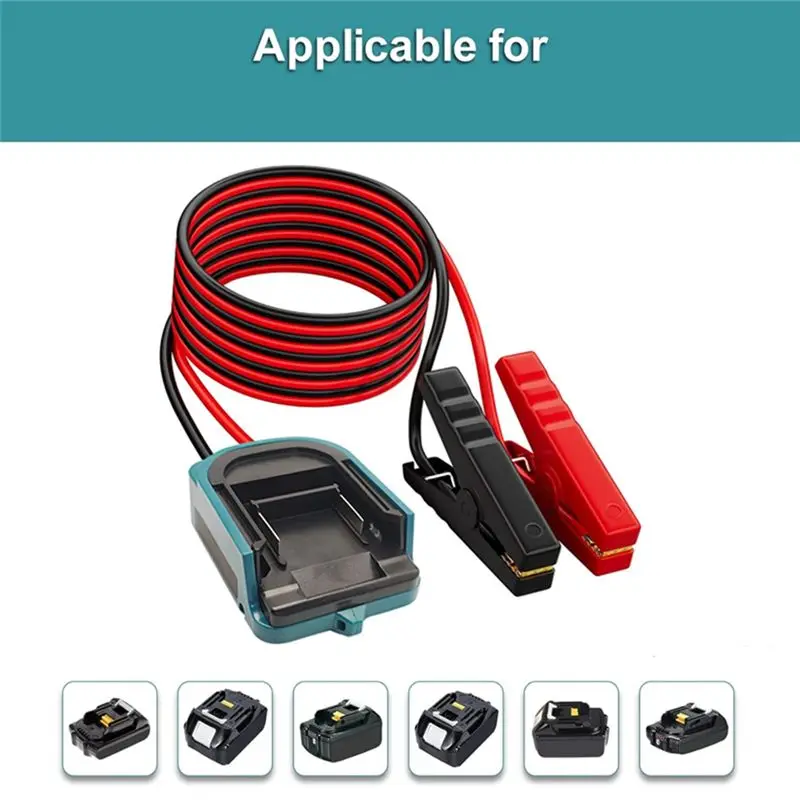 Y47A for Jumper for Starter Cable Clamp Set for 18V Lithium Battery 12AWG Portable Power Sockets Car Battery