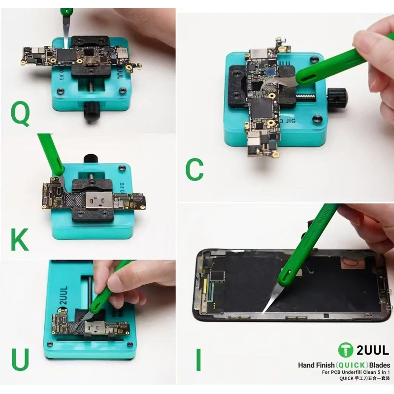 2UUL DA22 Manual Polishing QUICK Adhesive Removal 5-in-1 Blade Set