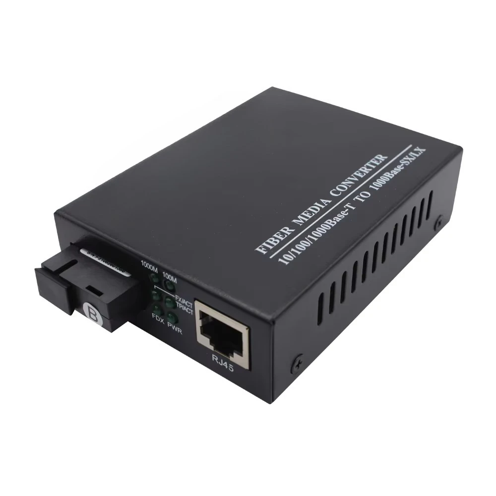 1000M Media converter 1*10/100/1000Base-Tx to 1*1000Base-FX single fiber SM Tx1550nm/Rx1310nm 20KM SC with DIP Switch