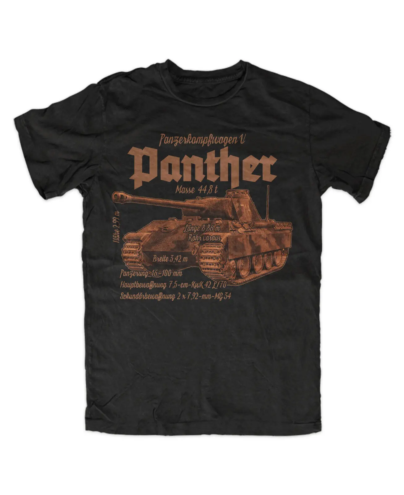 Panther T-Shirt Germany Tank March Grenadier Tactical Army WOT Battle