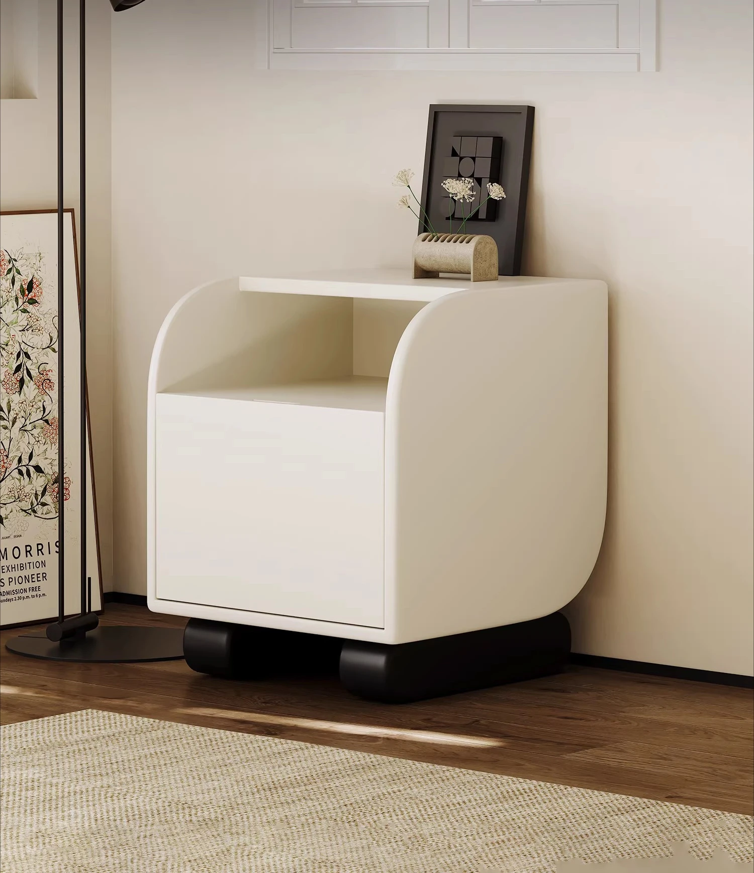 

Cream wind creative bedside table children's senior feeling designer paint bedroom household small locker bedside table