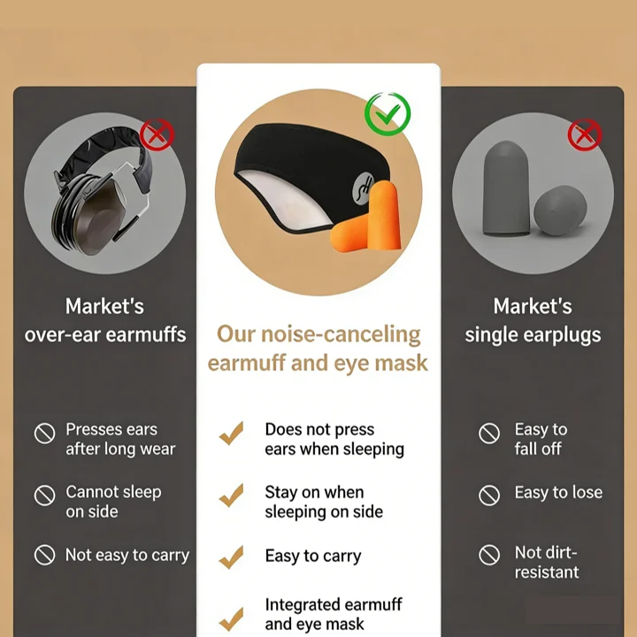 الحد من الضوضاء النوم سدادات معزول سدادات الأذن ماجيك الشريط قابل للتعديل قناع عين السفر قيلولة الغداء كسر عزل الصوت غطاء للأذنين