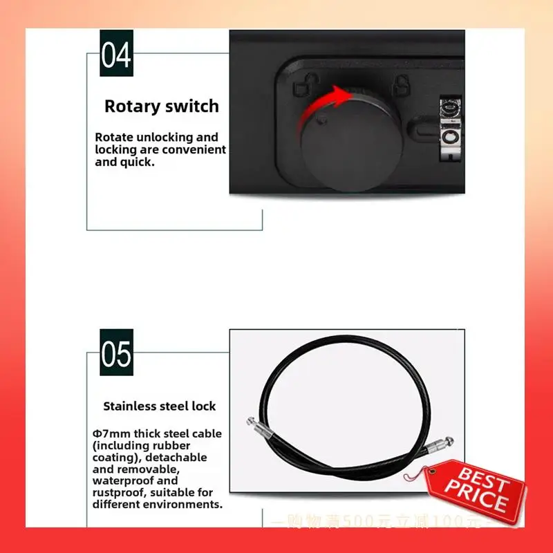 ABNR Outdoor Portabletravel Safe Box Large Capacity Security Lockbox Waterproof Key Lock Box