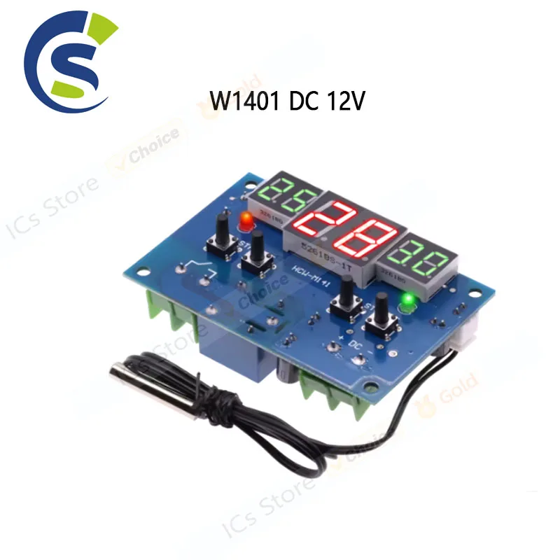 W1401 DC 12V Thermostat Intelligent Digital Led Display Module Thermostat Temperature Controller Module NTC Sensor Module