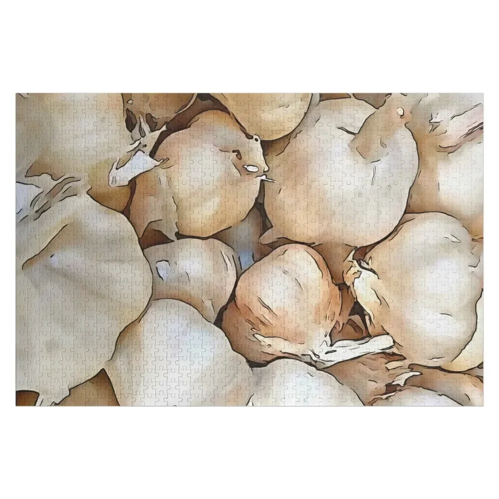 

Garlic Bulbs Artistic Black Outline Art Jigsaw Puzzle Wooden Adults Custom Puzzle