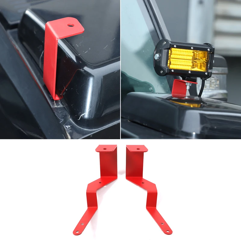 External Car Accessories For Hummer H2 2003-2009 Carbon Steel Black Car Front Engine Cover Led Lamp Holder Bracket Trim