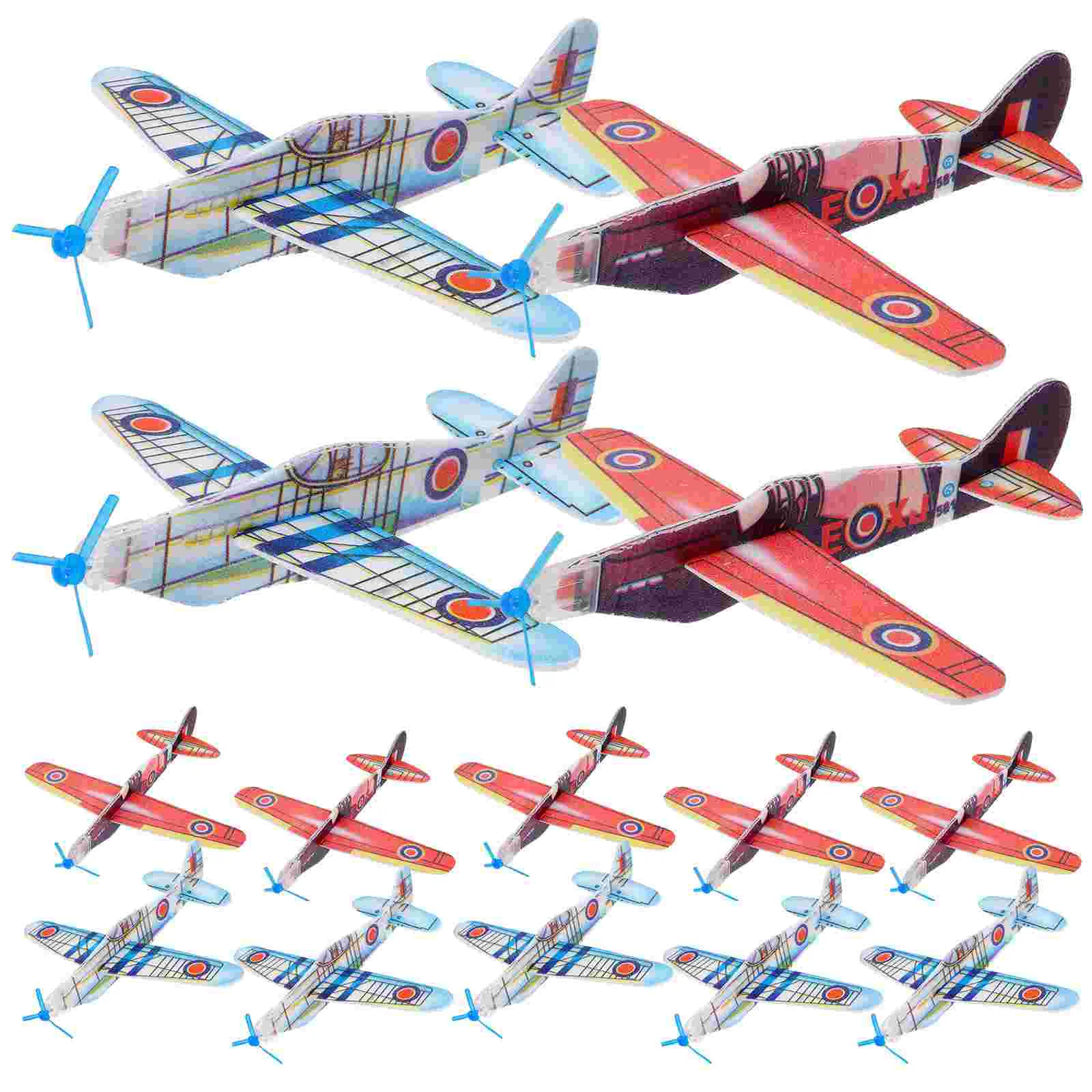 36 Pcs Hand Throwing Foam Plane Funny Glider Planes Toy for Game Outdoor Airplane Toys Children Foams Weights Canopy Legs