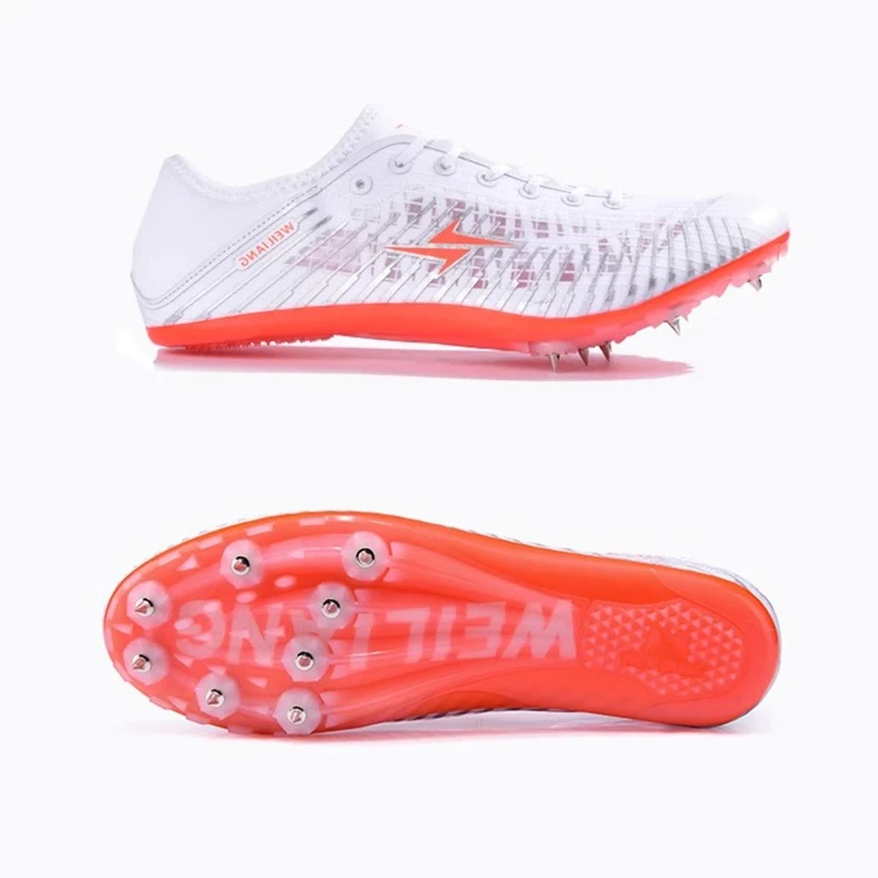 Victory Light Competition Sprint Shoes Men Women\'s Urltra-Light Professional Track and Field 8 Spike Short Running Sneakers