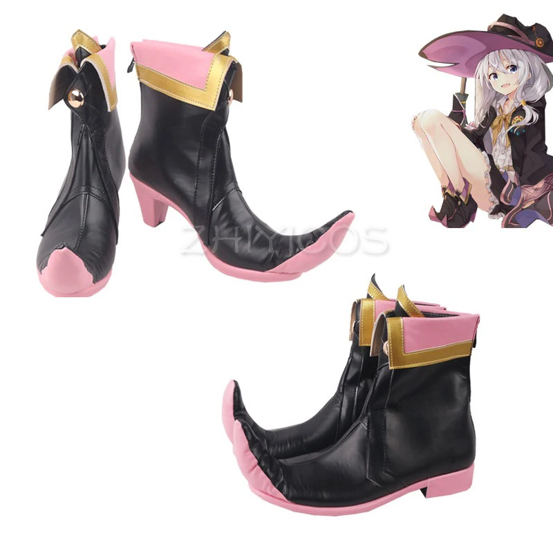 

New Anime Wandering Witch The Journey of Elaina Cosplay Shoes PU Leather High Heel/Flat Shoes Women Carnival Halloween Shoes