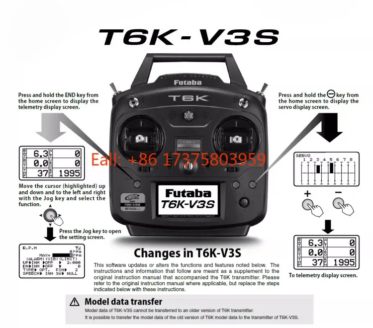 FUTABA T6K V3S version 2.4G remote control set 8 channel R3006SB receiver, National Bank