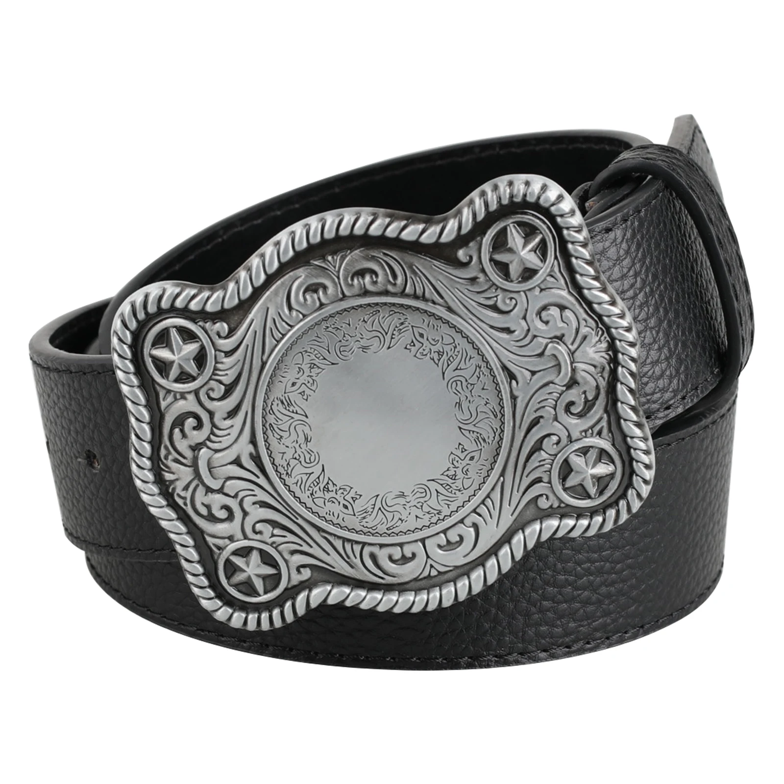 حزام بنمط عشب تانغ على شكل نجمة خماسية بإبزيم بنمط ليتشي