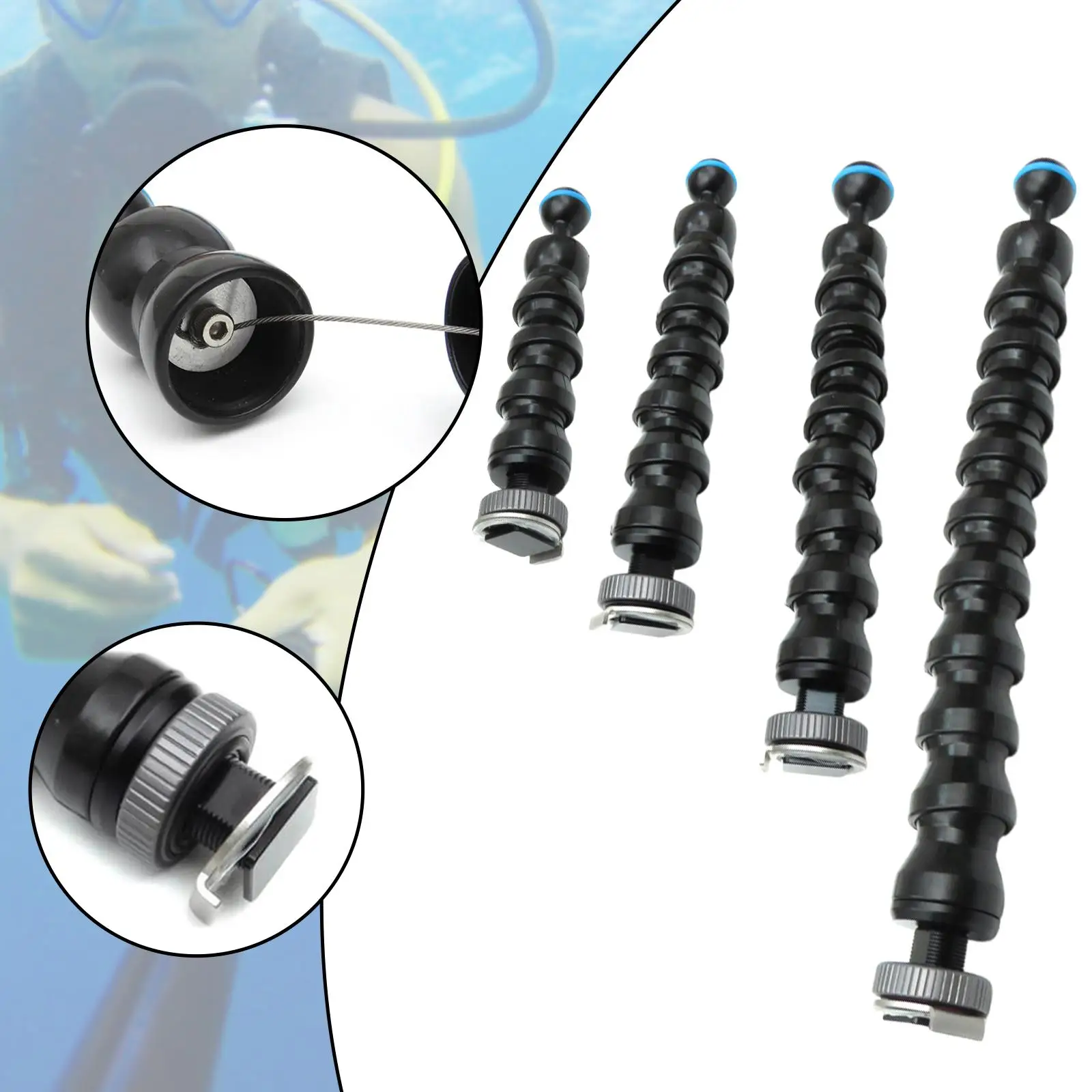 

Underwater Camera Light Arm Ball Head Adapter for Snorkeling Joint Universal Lighting System Connector Lamp Arm Hot Shoe Mount