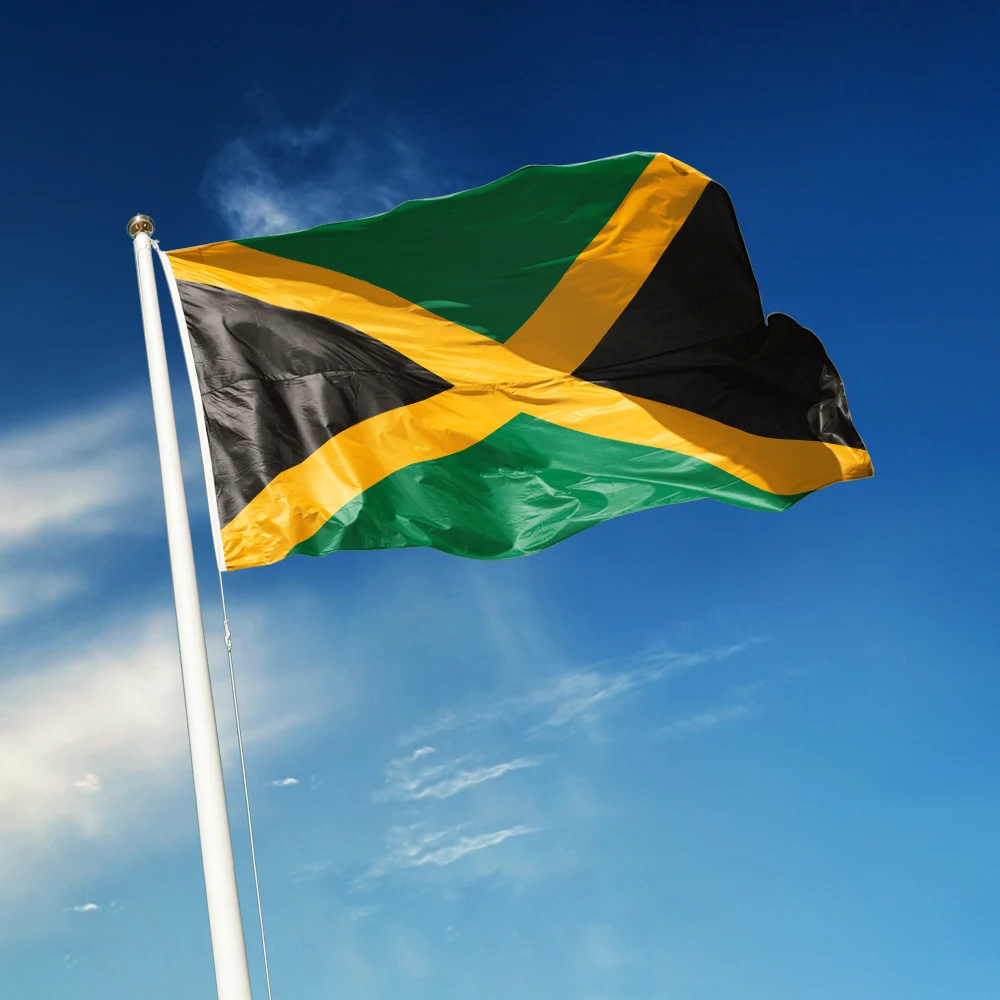 3x5 Ft Jamaica Flag Vivid Color and Fade proof Jumieka Flags Polyester with Brass Grommets 3 X 5 Ft