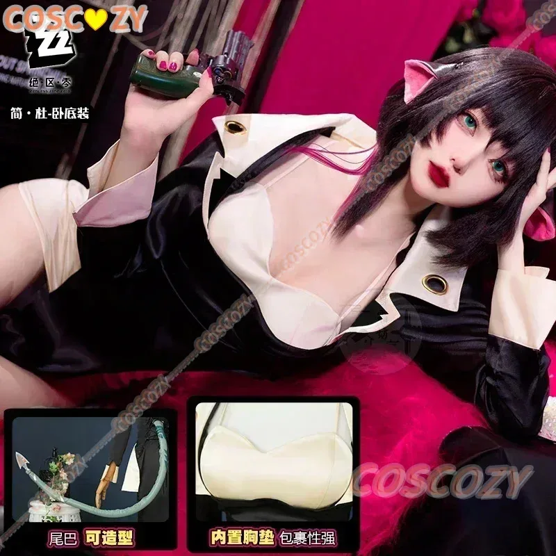 Zenless zona zero jane doe cosplay traje cos peruca adereços cauda orelha jogo festa de halloween undercover uniforme jogar papel conjunto roupas