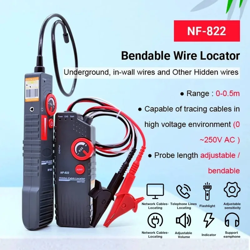 NOYAFA NF-822 Wall Wire Breakpoint Detector Multifunctional Strong Current Line Finder 220V Hidden Line Detector