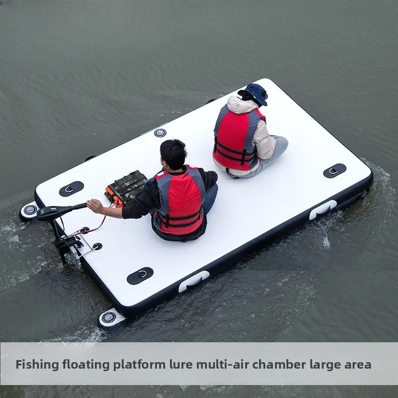 Platforma wędkarska pływająca, szczotkowana platforma wędkarska magiczny dywan wodny Luya, gumowa łódź, składana platforma wędkarska pływająca