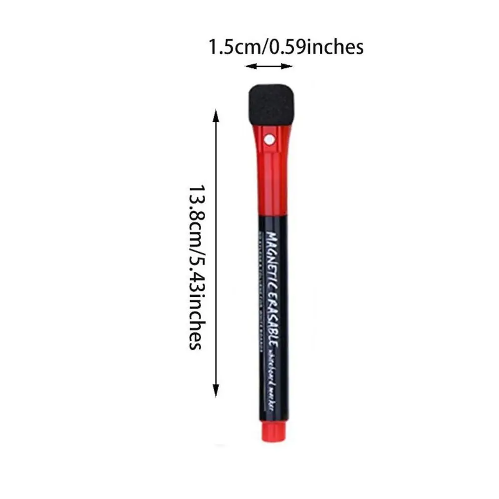 8pcs Drawing Colorful Whiteboard Markers Erasable Multifunction Water Color Pens Sponge Head Portable Magnetic Marker Pens
