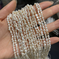 3-4mm 4-5mm Irregularly Shaped Natural Freshwater Pearl Strand Beads for Jewelry Making DIY Women Necklace Bracelet Accessories