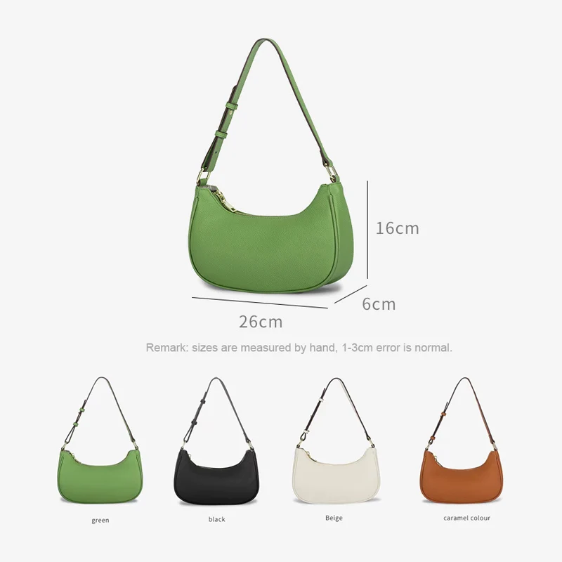 Female Genuine Leather Underarm Saddle Bag 2023 New Niche Design Head Layer Cowhide Shoulder Bag For Ladies Crescent-Shaped Pack