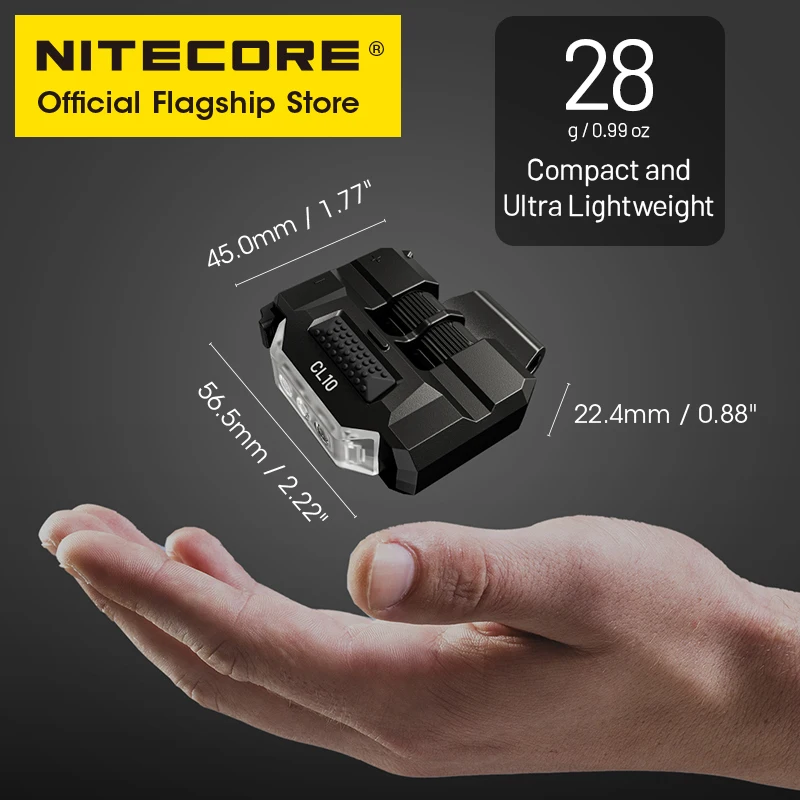 NITECORE CL10 ضوء بمشبك 45 لومن ضوء أبيض أحمر أزرق تحذير وامض قوة بواسطة بطارية AAA لدراجات إنفاذ القانون