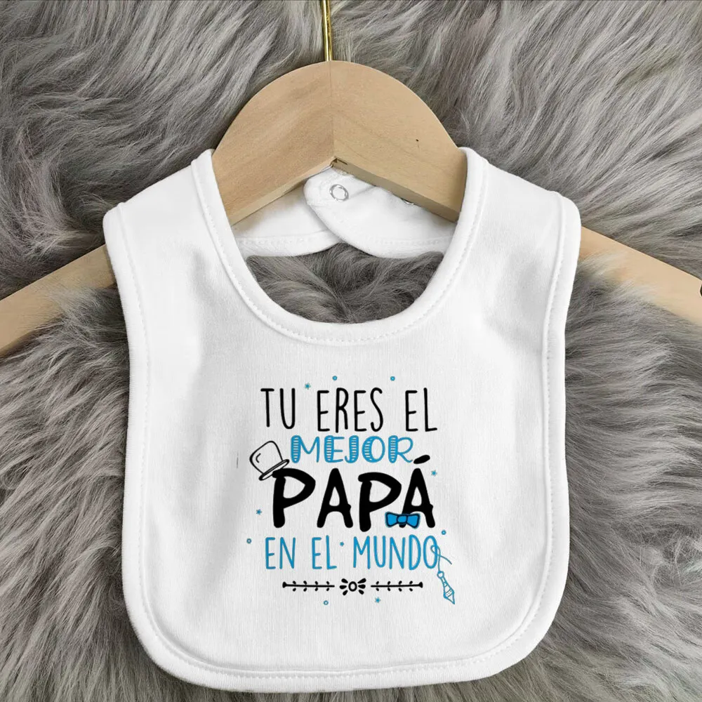 Funny Spanish Printed Baby Outfit Bibs Boys Girls Cotton Bib Newborn Heart Print Saliva Towel  Infant Outfits Bib Best Gifts