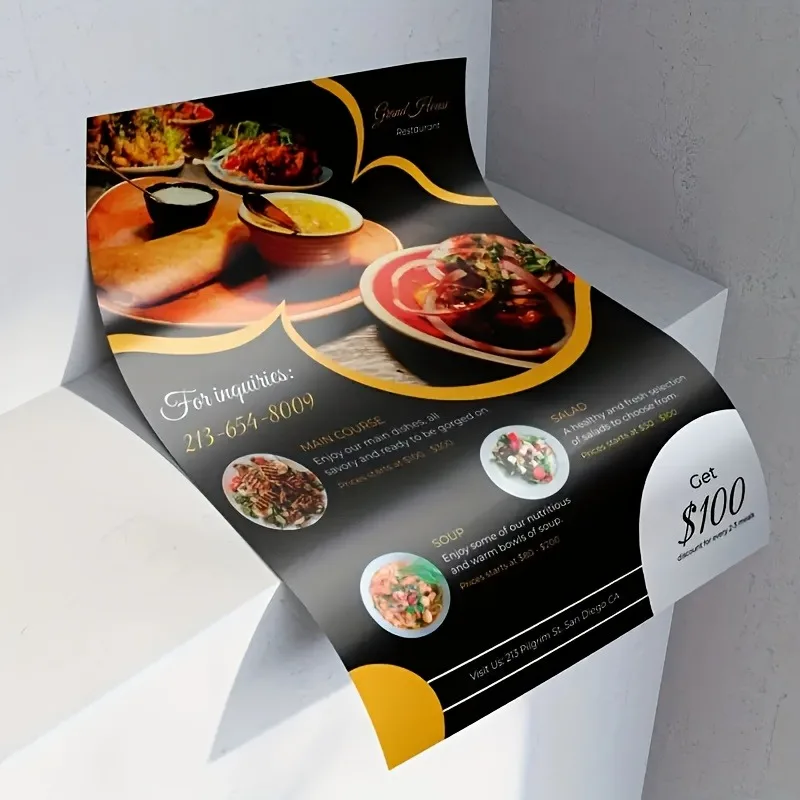 

500pcs A5 Flyers Custom Printed Leaflets For Business Promotion Advertising Flyer For Restaurant Shop Opening Event Marketing