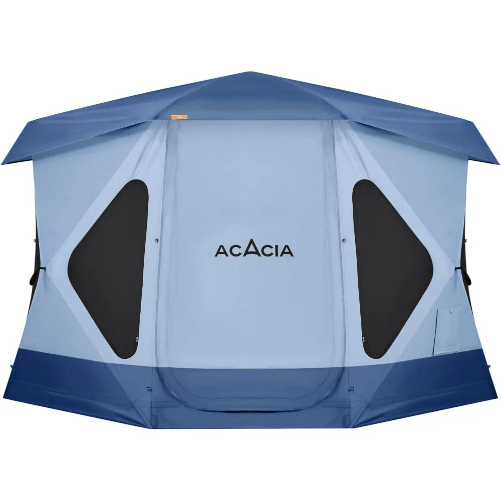 Tenda da campeggio XL, 4-6 persone grandi tende familiari con altezza 6'10'', 2 porte, 8 finestre, tenda con mozzo impermeabile Pop-Up facile da installare