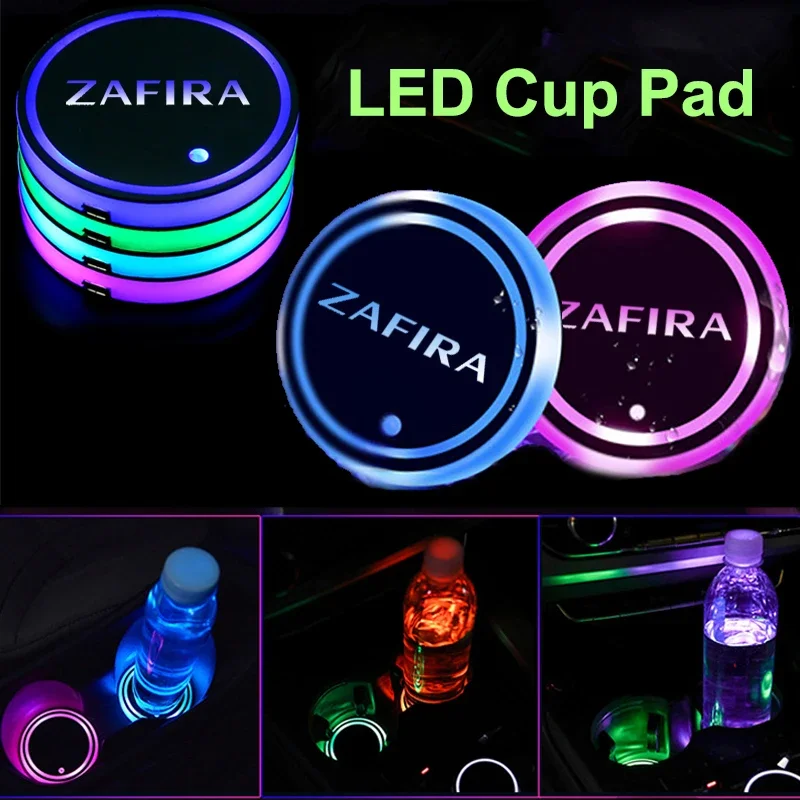Светящаяся автомобильная подставка для чашки с водой, подставка для напитков для Opel Zafira 7, красочный светодиодный атмосферный светильник, аксессуары для зарядки через USB