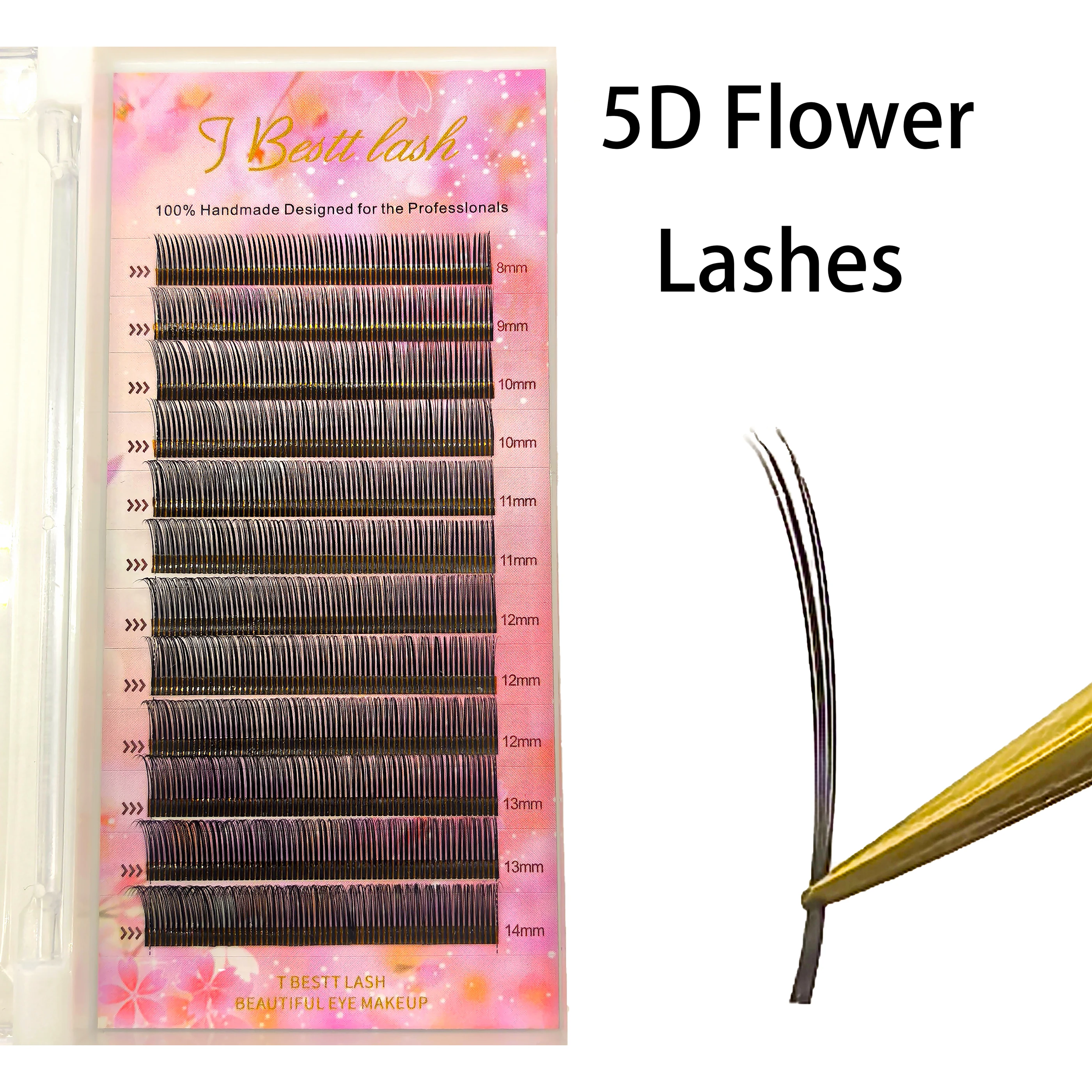 Tbestt 5D フラワーフェアリーラッシュフローララッシュ既製ボリュームファンソフトフローララッシュエクステンション自然まつげ