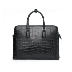 Men's Briefcase Casual Business Handbag Genuine Messenger Bag Men Leather Crocodile Belly Bag Men's Bag сумка мужская портфель