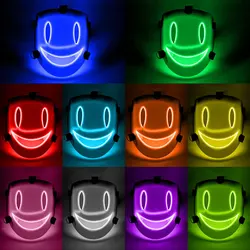 Halloween Anime High Invasion Led Mask  Neon Light Glowing  Flashing Party Mask  For Halloween