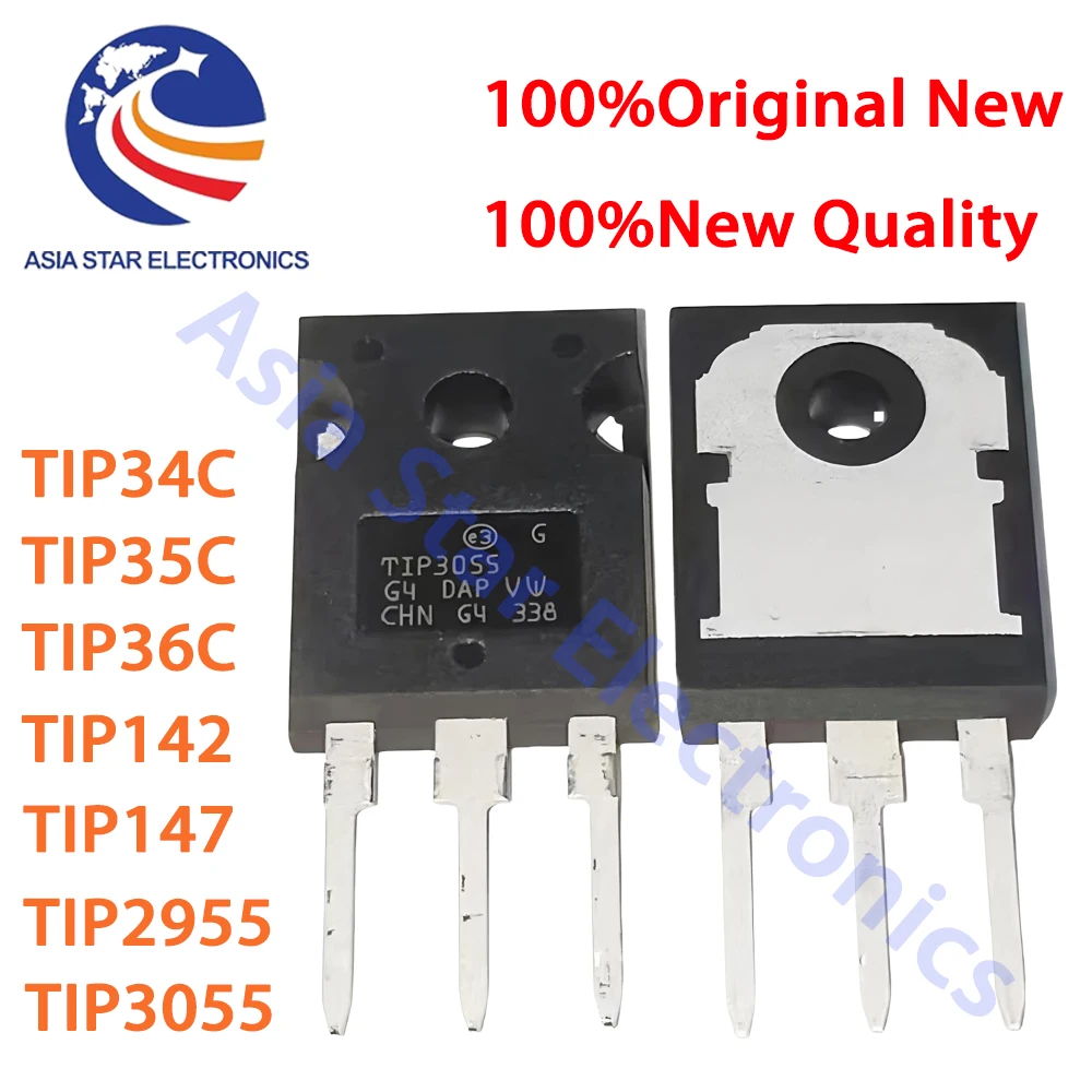 5/PCS New Original TIP34C TIP35C TIP36C TIP142 TIP147 TIP2955 TIP3055 34C 35C CW 147 TO-247 NPN Darlington power triode In Stock