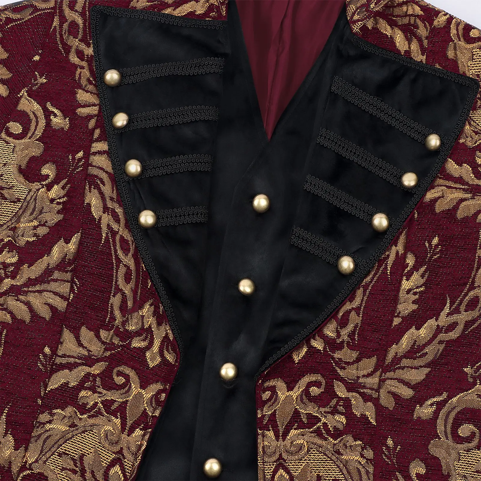 Men Gothic Medieval Renaissance Victorian Tailcoat Pirate Steampunk Jacket Halloween Carnival Cosplay Costume view 6
