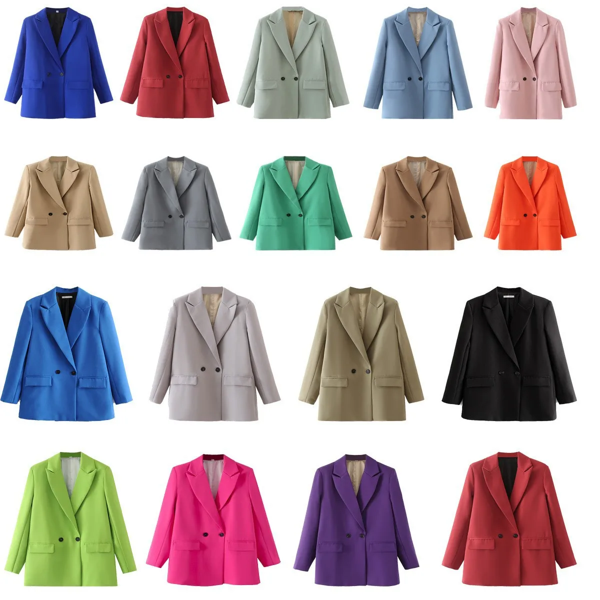 Blazer Woman Black Beige Khaki Blue Green Gray Women coat Fashion Office Wear Women\'s Blazers Jacket Outerwears 2024