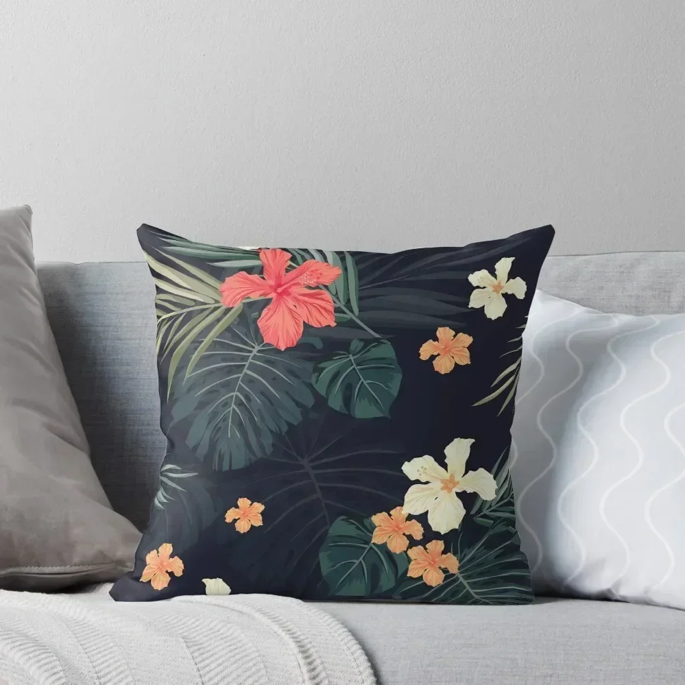 

Dark tropical flowers Throw Pillow Pillow Cover Sofa Cushion pillows decor home Christmas Covers pillow