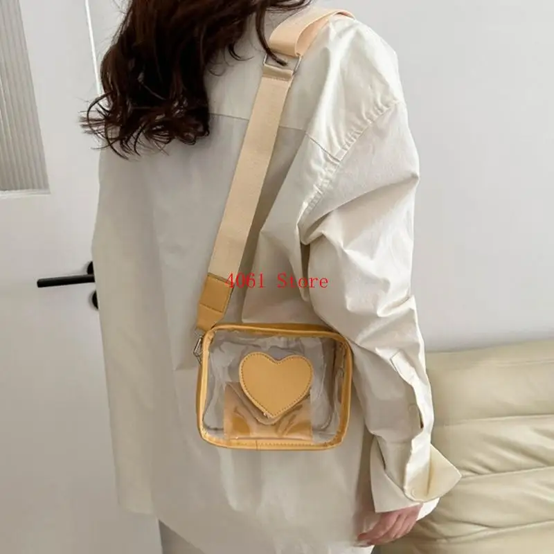 Portable Clear Crossbody Purse Bag Approve Transparent Purse Messengers Shoulder Bag for Holding Small Belonging