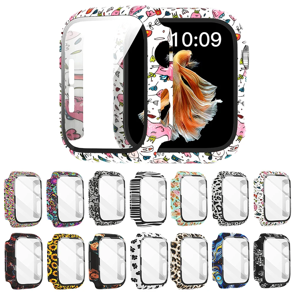 

Glass+Case for Apple Watch Serie 6 5 4 3 2 1 SE 44mm 40mm iWatch Case 42mm 38mm Bumper Screen Protector+Cover Watch Accessorie