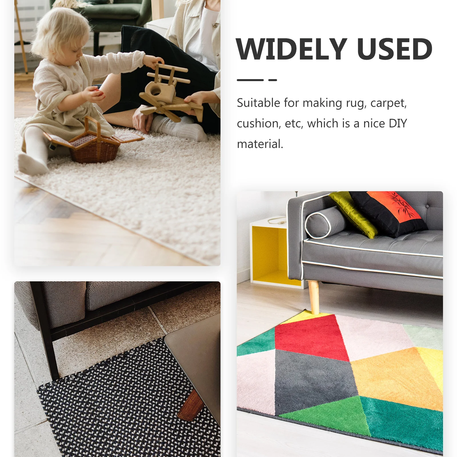 

10 Rolls Latch Hook Rug Yarn Premium Acrylic Fiber Durable DIY Knotted Rug Weaving Craft Yarn Knitting Wool DIY Wool